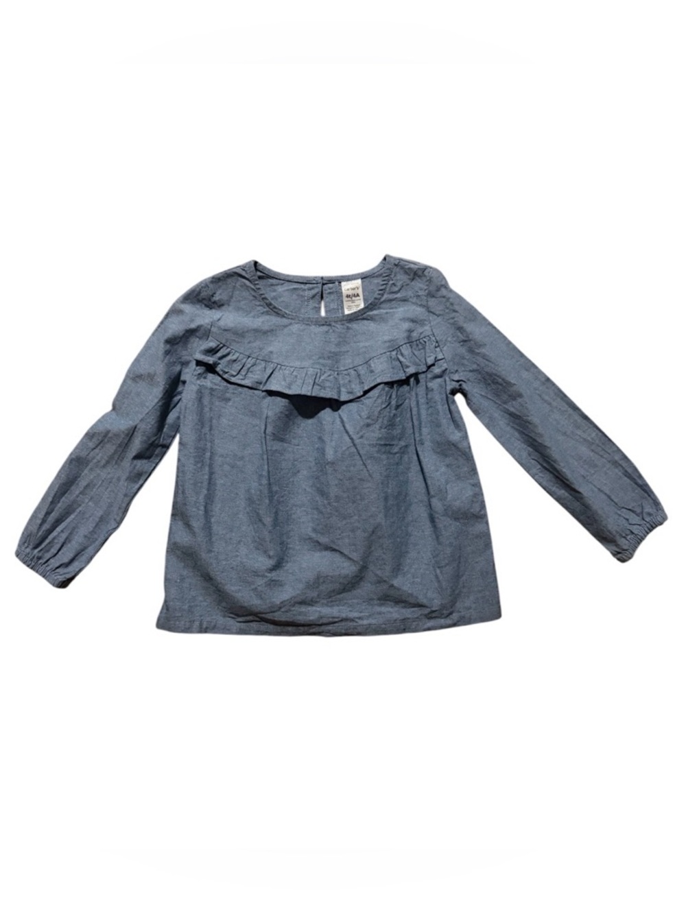 Carter's Girls' Long-Sleeve Ruffle Chambray Top